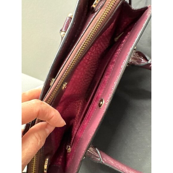 Kate Spade Lise Bixby Place Bag in Mulled Wine Patent Leather Berry Satchel Bag - Picture 10 of 15